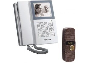 Комплект видеодомофона: Kocom KVM-340 + JSB-V05M (монитор + телефон + вызывная панель)